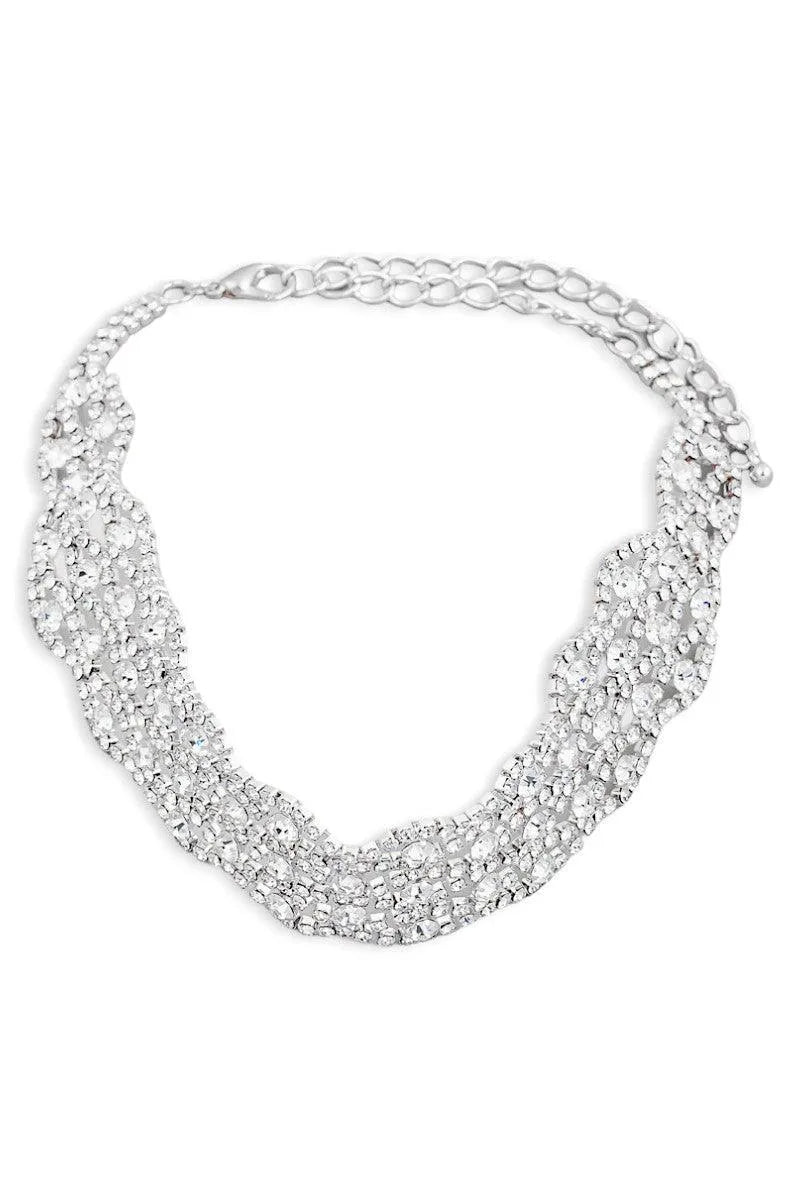 Vintage Rhinestone Chain Choker Necklace