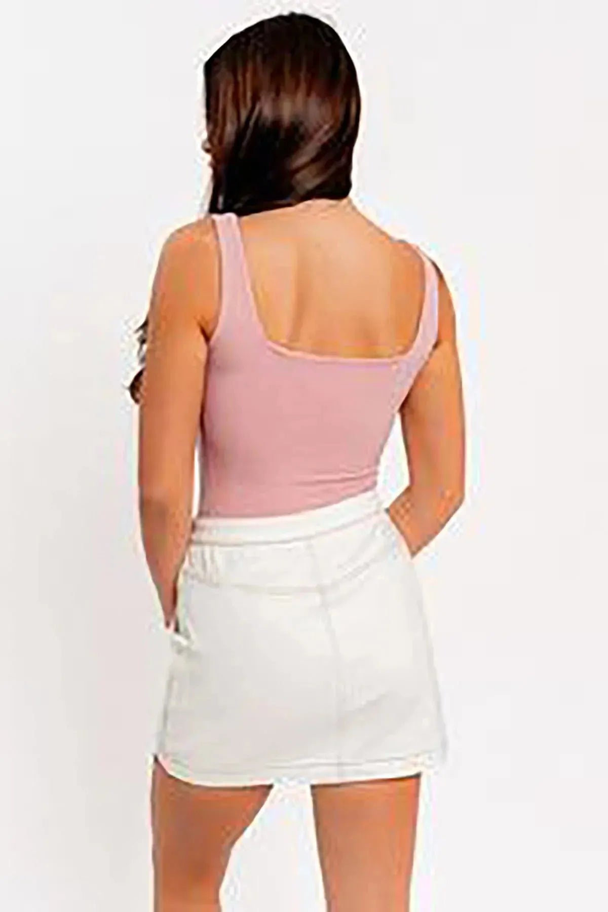 Square Neck Basic Essential Stretchy Bodysuit Tank Top